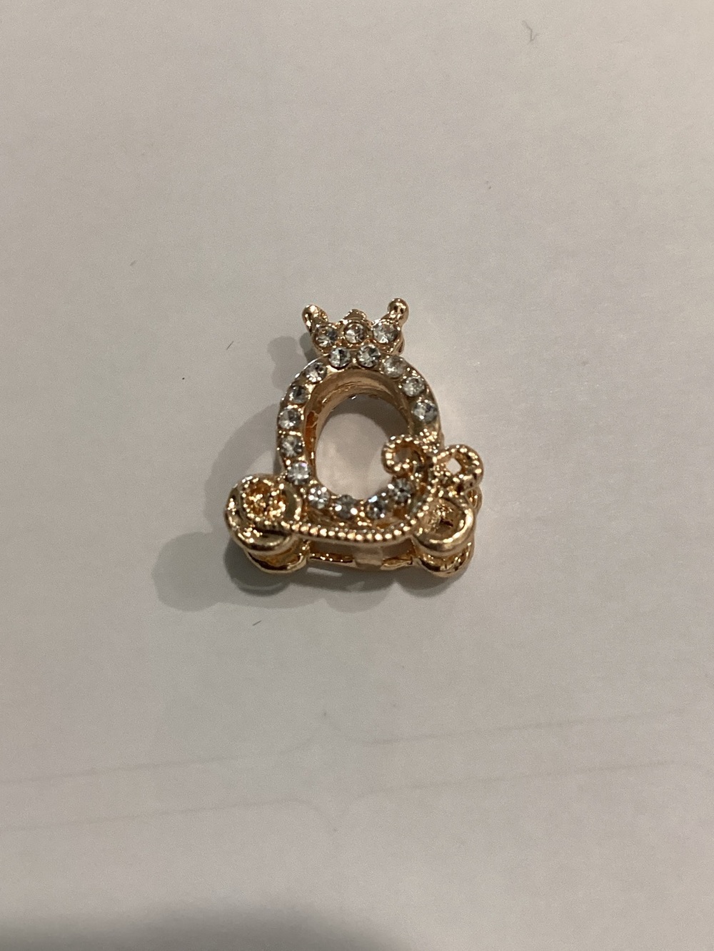 Gold Crystal Crown Charm Pendant - Elegant Women’s Jewelry
